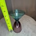 VTG Hourglass Decor Dual Sided Drinking Glass Purple Teal Glass Unique Accent