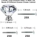 25 Pcs Crystal Dresser Drawer Knobs, Cabinet Pull Crystal Knobs (Silver)