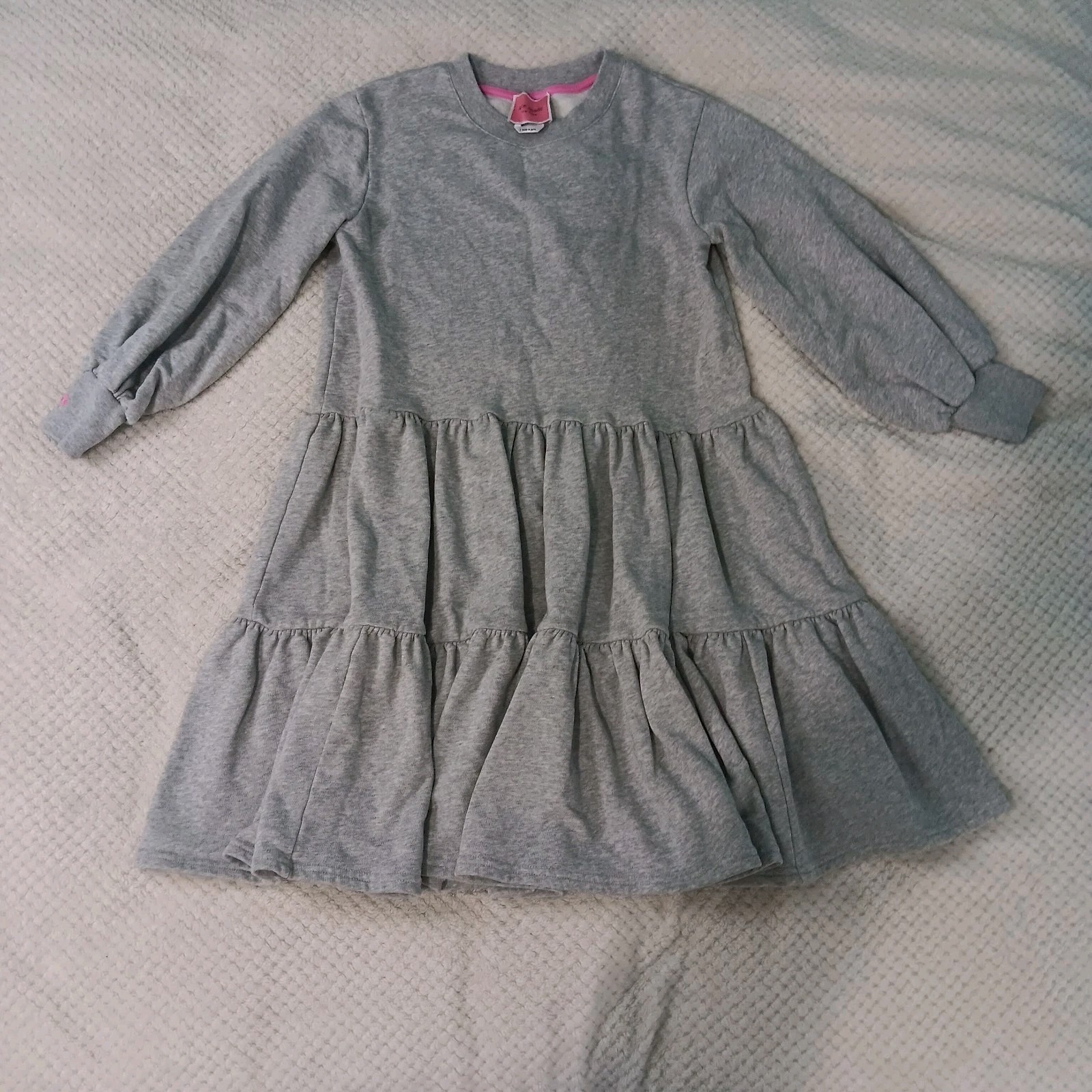 Kate Spade Broome Street Gray Ruffle Sweatshirt Dress Long Sleeves Sz Small EUC