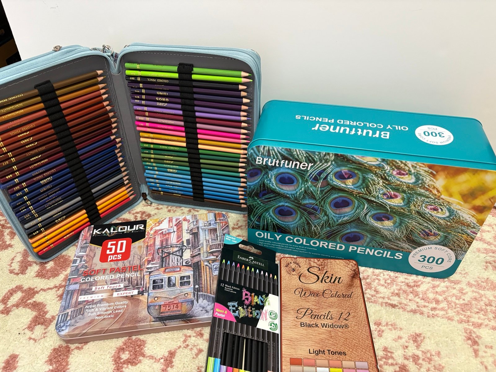 Huge Lot of Colored Pencils - Like New - Brutfuner Faber Castell Black Widow