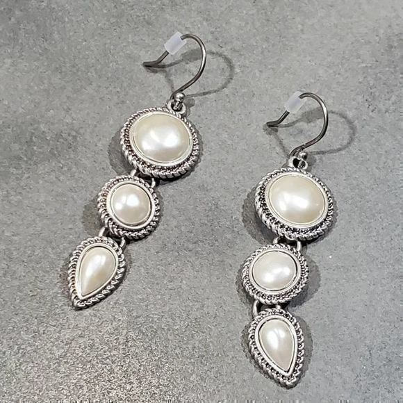 LUCKY brand silver and pearl drop earrings NEW!!!!