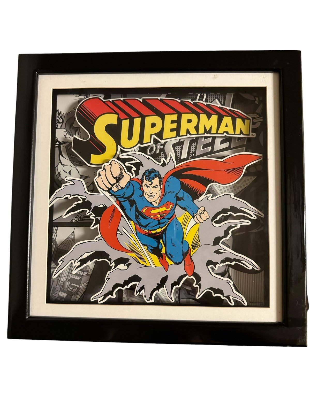 Warner Brothers Superman 3-D Wall Hanging Shadowbox 13”