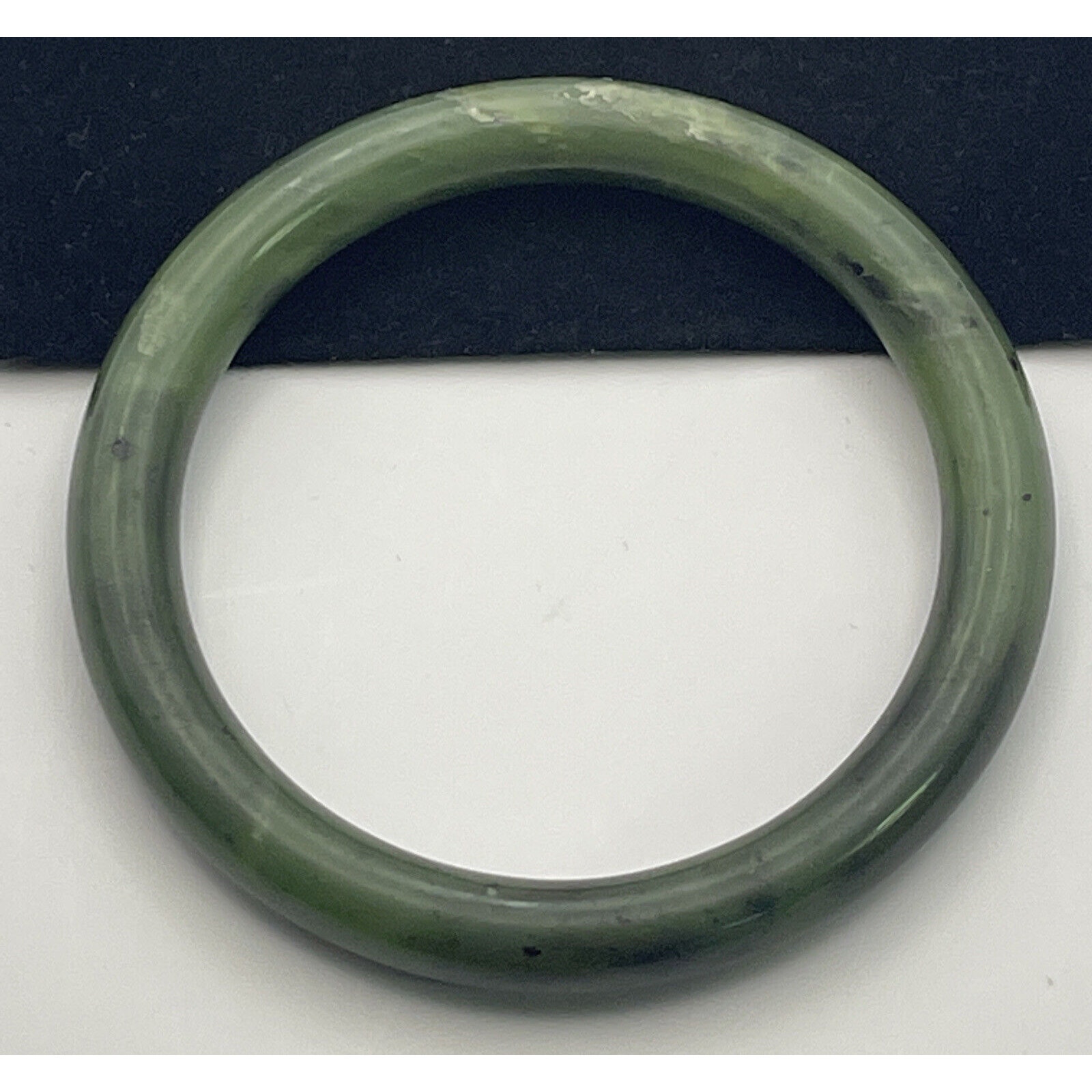 207ct Jade Bangle Vintage Jadeite Carved Bracelet Estate 79