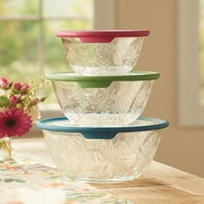 Princess House WILDFLOWER Serving Bowl Set 40152 New!