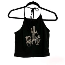 Brandy Melville cacti embroidered halter