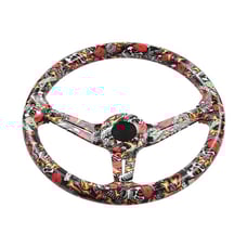 NEW JDM UNIVERSAL 350MM STICKERBOMB Acrylic Deep Dish 6 Holes Steering Wheel
