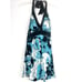 Cache Sexy Blue Paisley Flower Built-In Bra Women's Size Small Halter Top