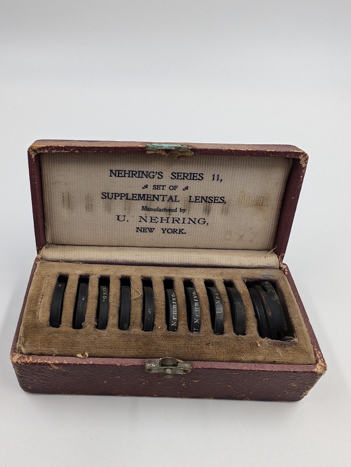 Nehring’s Series 11 Set Of 8 Supplemental Lenses 1906 With Original Case