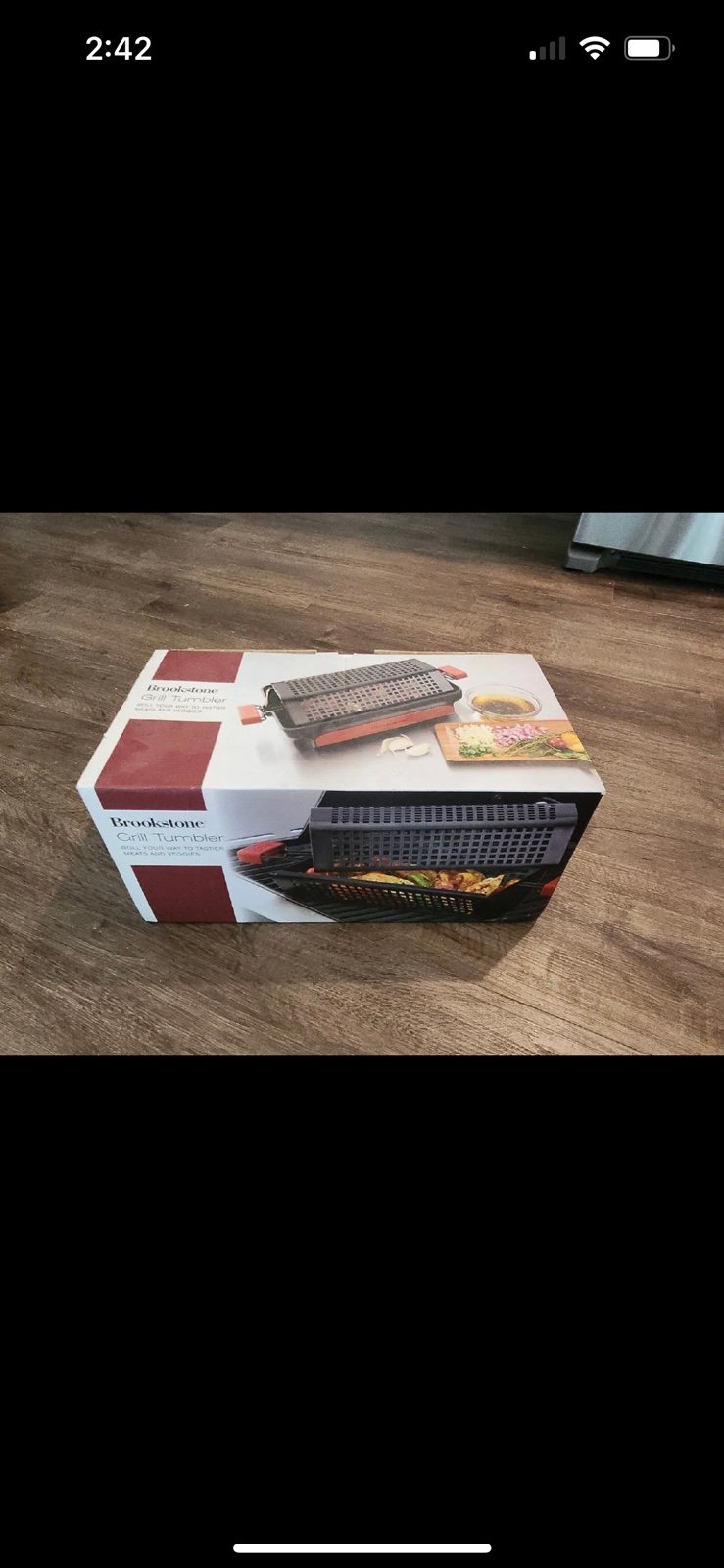 Brookstone Non-Stick Grill Tumbler for Even Grilling With Marinating Tray NEW