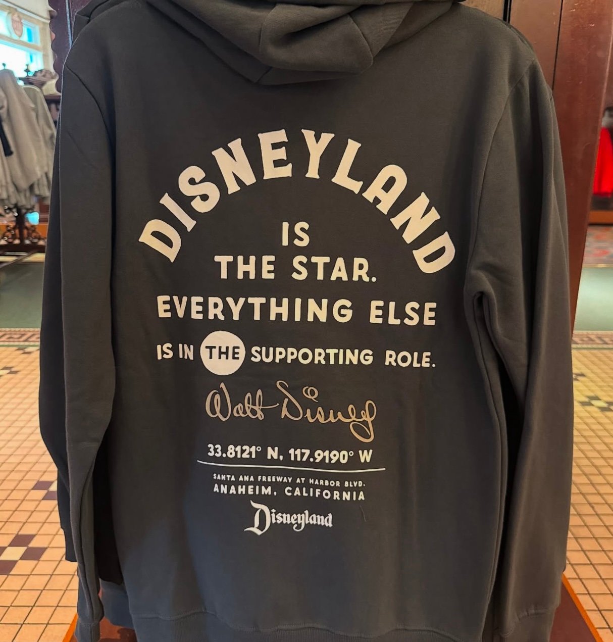 Disney Parks Disneyland 70th Anniversary Black Zip Up Hoodie XL