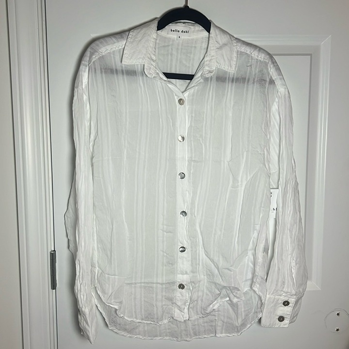 Bella Dahl White Button Down Blouse Size Small