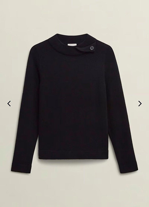 Hobbs Sweater Medium Talia Wool Cashmere Pullover Black Long Sleeve Sold Out