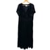 Anthropologie Womens Somerset Velvet Maxi Dress Size 2X Pockets Black Whimsigoth