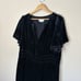 Anthropologie Womens Somerset Velvet Maxi Dress Size 2X Pockets Black Whimsigoth