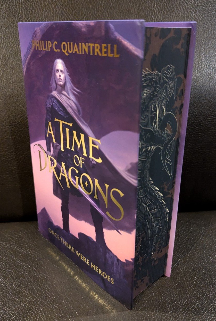 Broken Binding A Time of Dragons 1st Printing Signed Digital Edges Embossed Endp