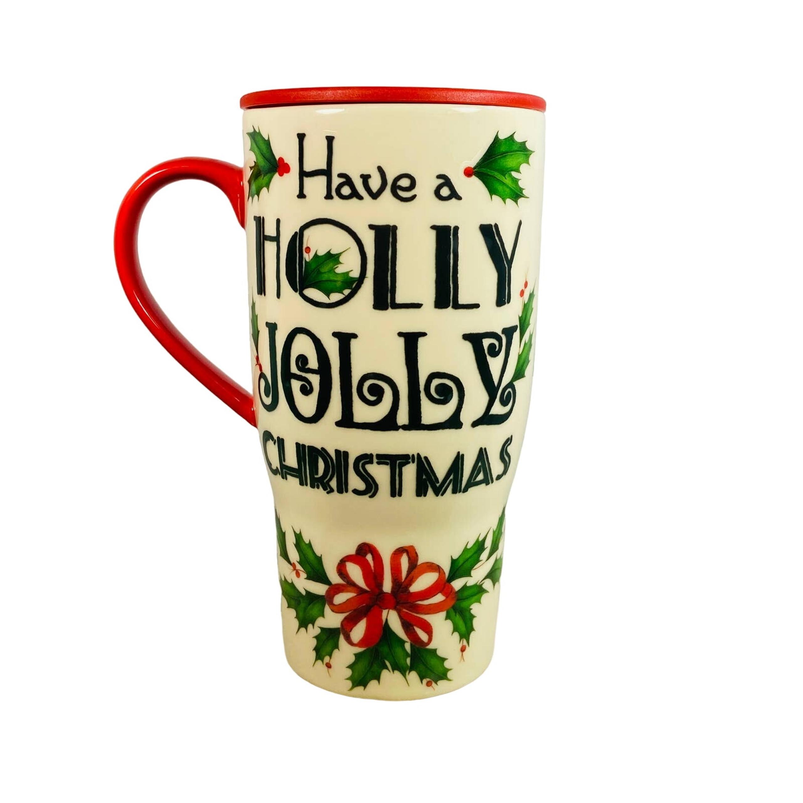 Lenox Christmas Travel Mug with Lid  Have a Holly Jolly Christmas
