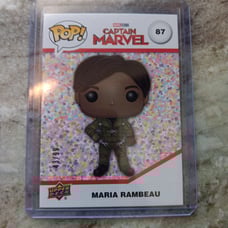 Marvel Funko Pop Captain Marvel Maria Rambeau #87 Confetti bomb card 43/99 minty