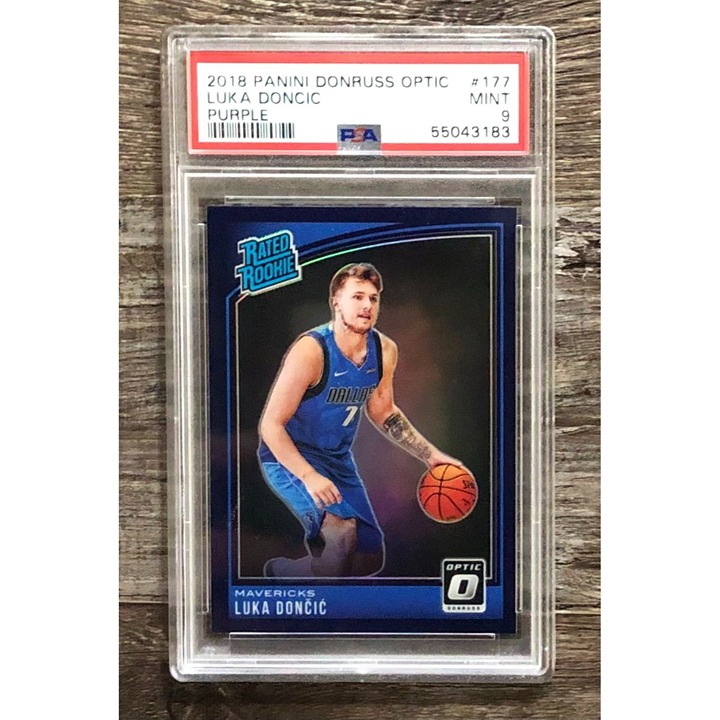 2018 Panini Optic #177 Luka Doncic Rated Rookie Purple Prizm PSA 9