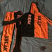 Mens track suit top with bottom orange black asian size xl U.S. med new