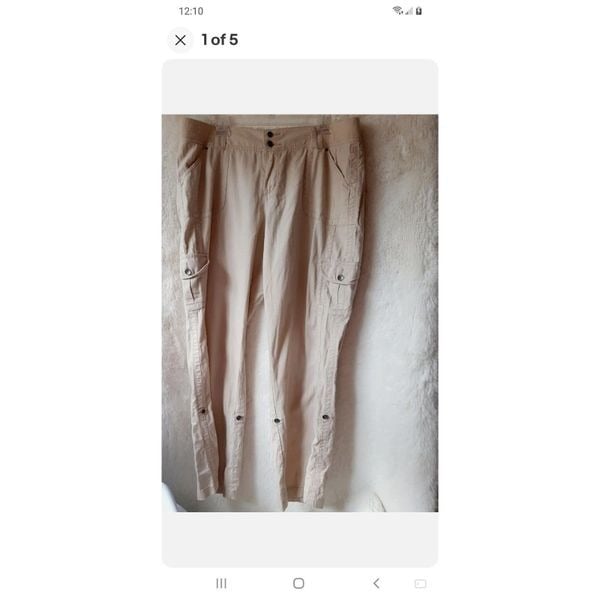 Sonoma linen blend modern khaki cargo utility sz 16 pants