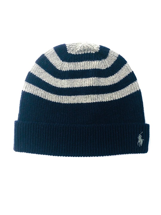 NWT POLO RALPH LAUREN CASHMERE WOOL NAVY BEANIE HAT