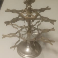 Vintage Achilles 2 tier 16 Rubber Stamp Holder Revolving Carousel Stand
