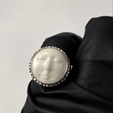 Sajen Sterling Silver 925 Moon Face Ring