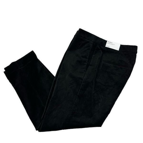 Ann Taylor Black Velour The Ankle High Rise pants size 14 NEW