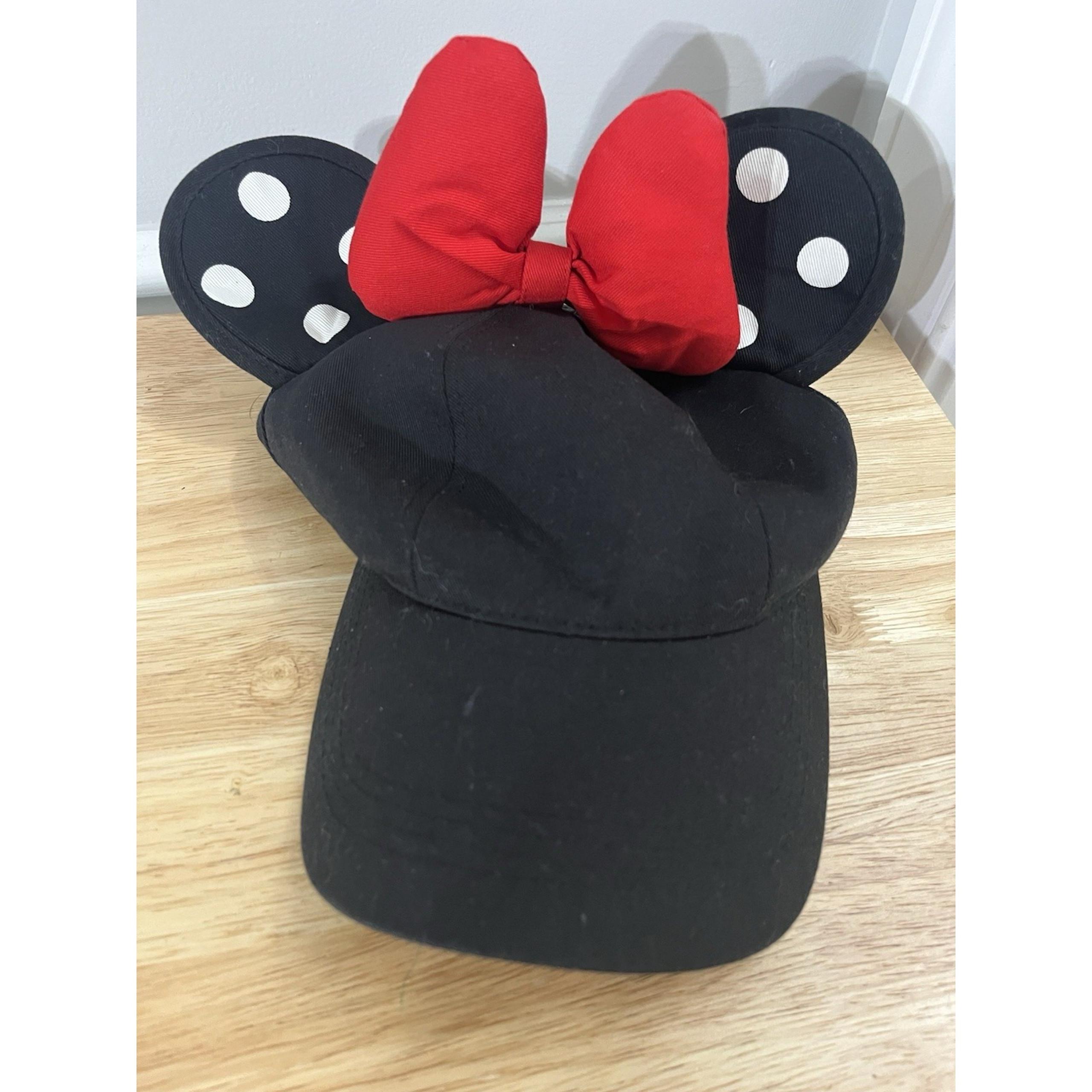 Disney Parks Women's Snapback Hat Minnie Mouse Ears Cap Black/Bow