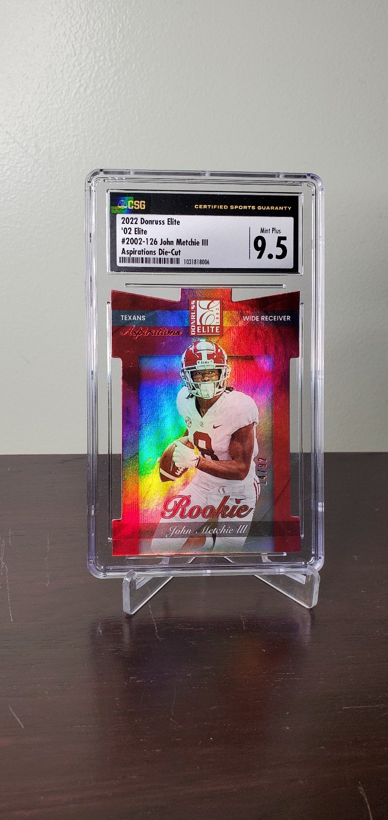 John Metchie III #/92 SUPER RARE Die Cut Rookie!