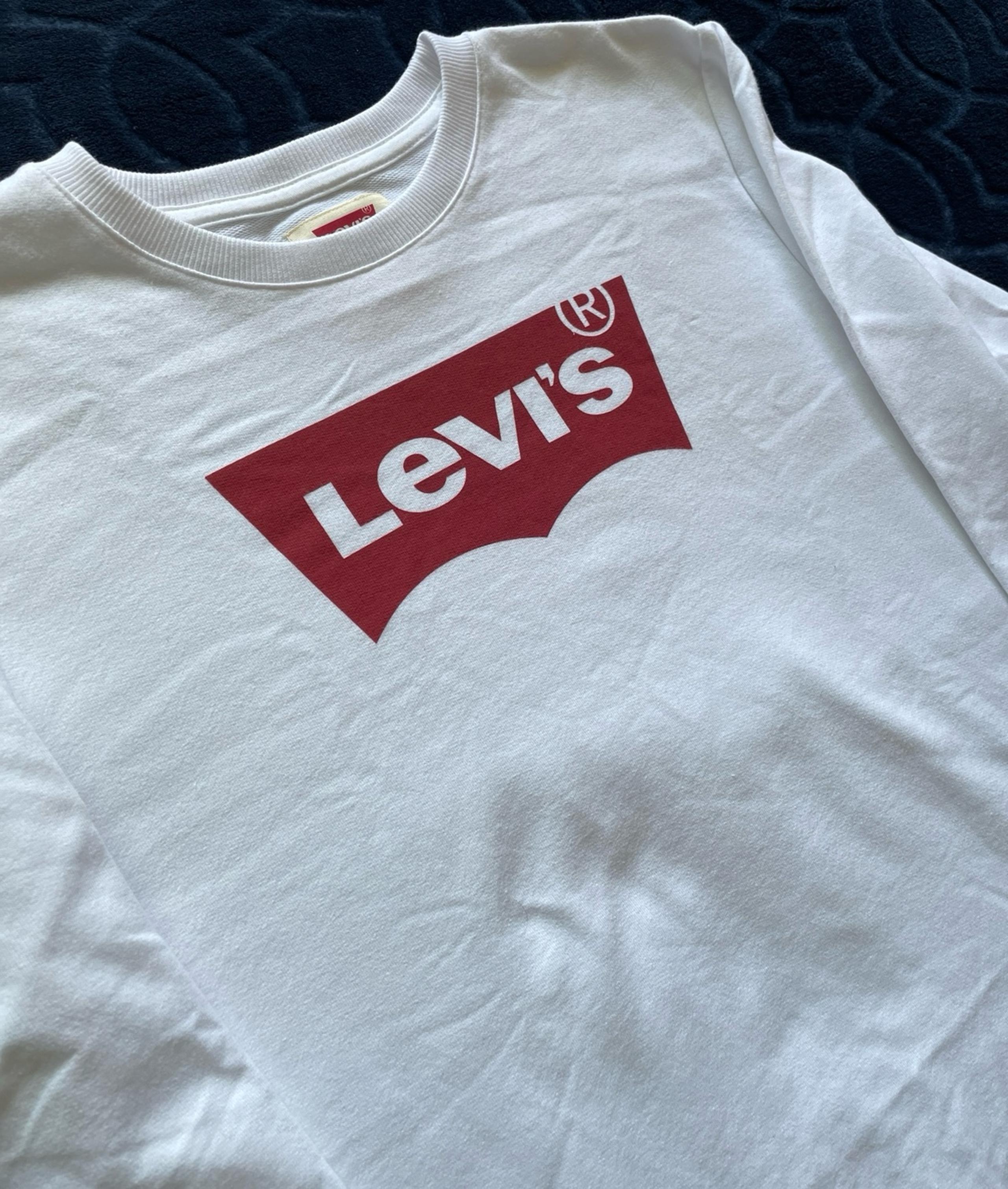 BNWT White Levi’s Crewneck Sweater Size Youth XL/Mens Small
