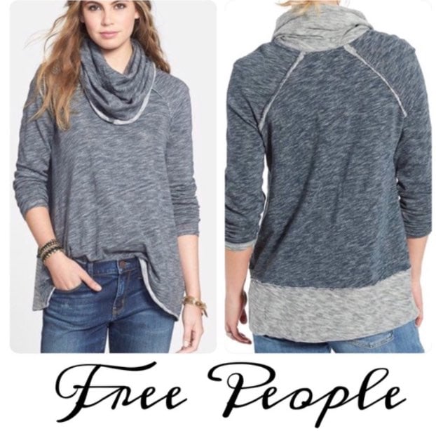 NWT FP BEACH COCOON COWL NECK PULLOVER