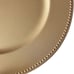 Charger Plates Gold Plastic Beaded 12 pcs 13 Inch Round