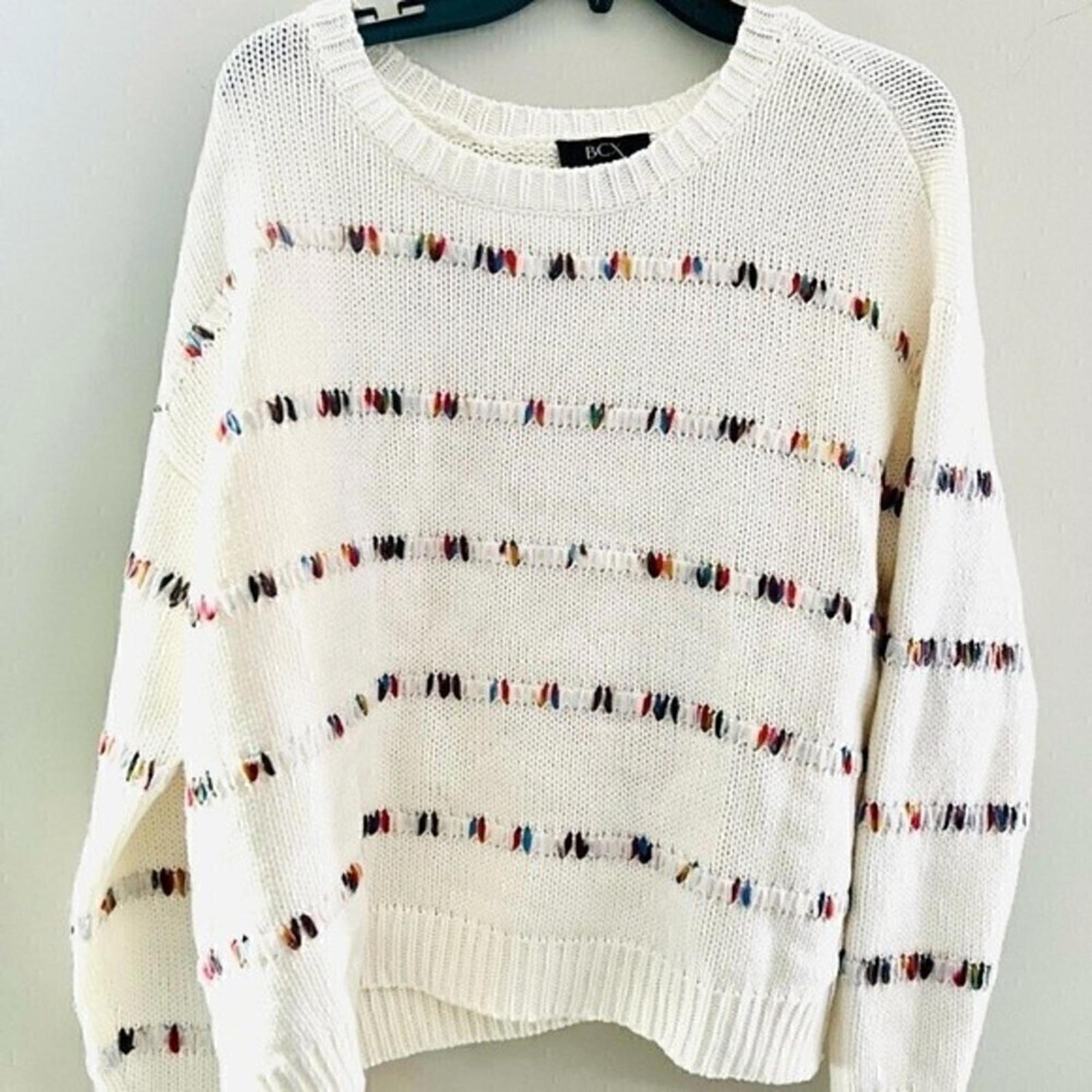 BCX Junior's Sweater Rainbow Stitch Sweater pullover for women size XL New