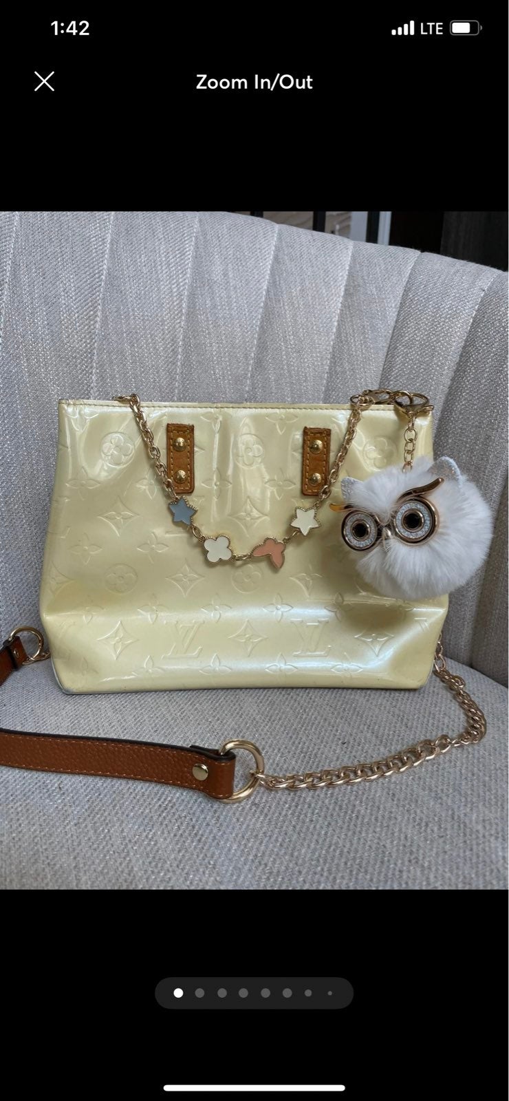 Louis Vuitton Beige Vernis Reade PM