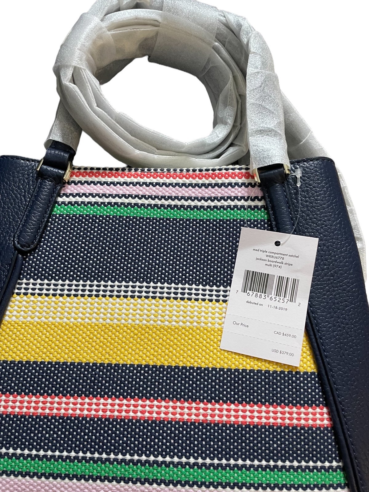 Kate Spade new Satchel Jackson boardwalk stripe