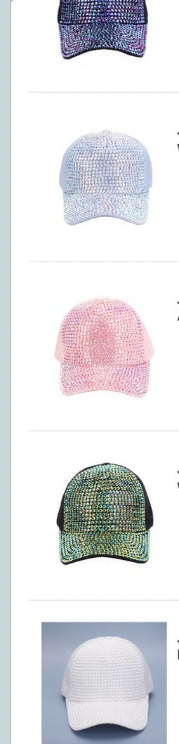 Rhinestone hats a set of 7