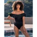 La Blanca Off The Shoulder Ruffle Mio One-Piece in Black NWT Size 18W