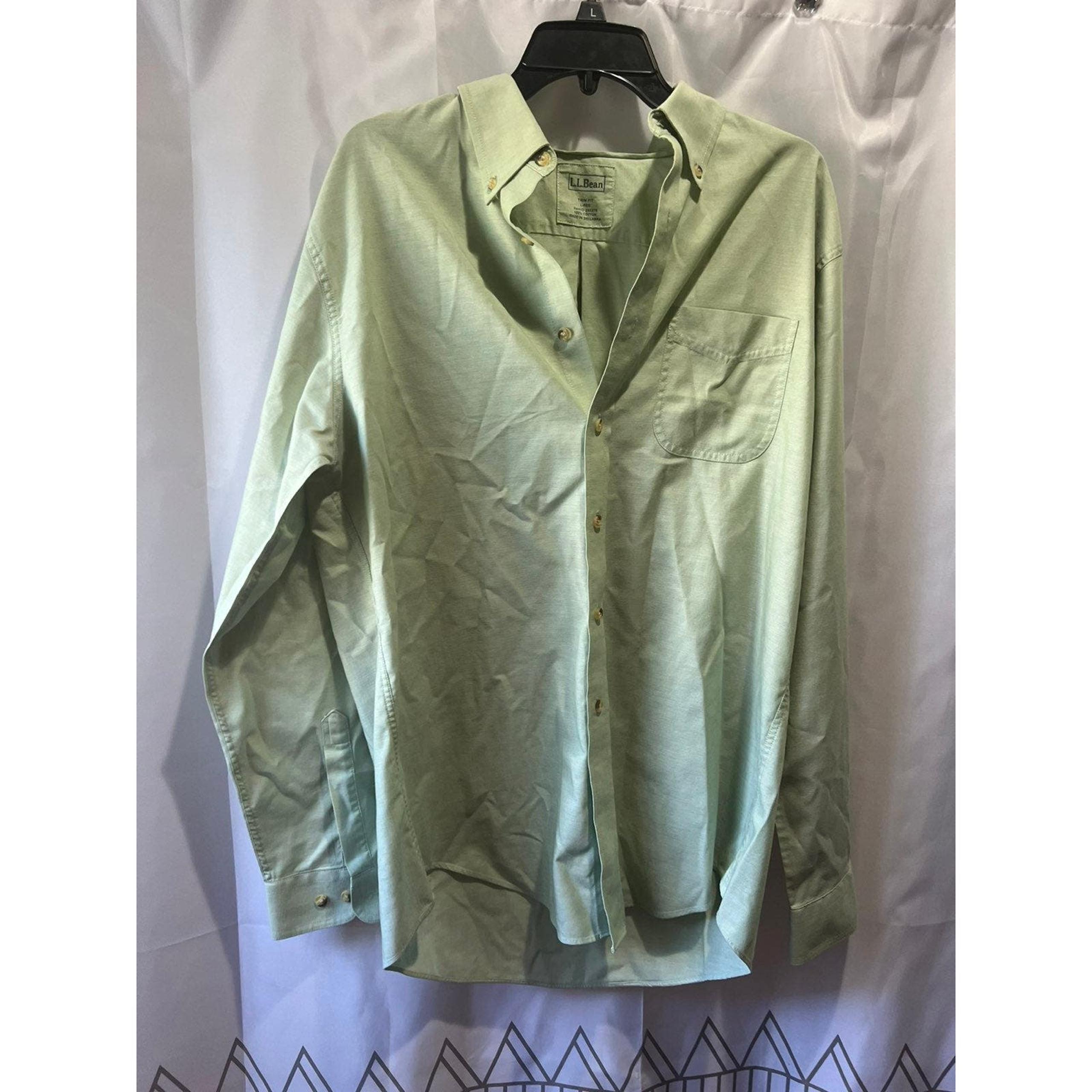 Mens L.L Bean Button Down Dress Shirt size Large