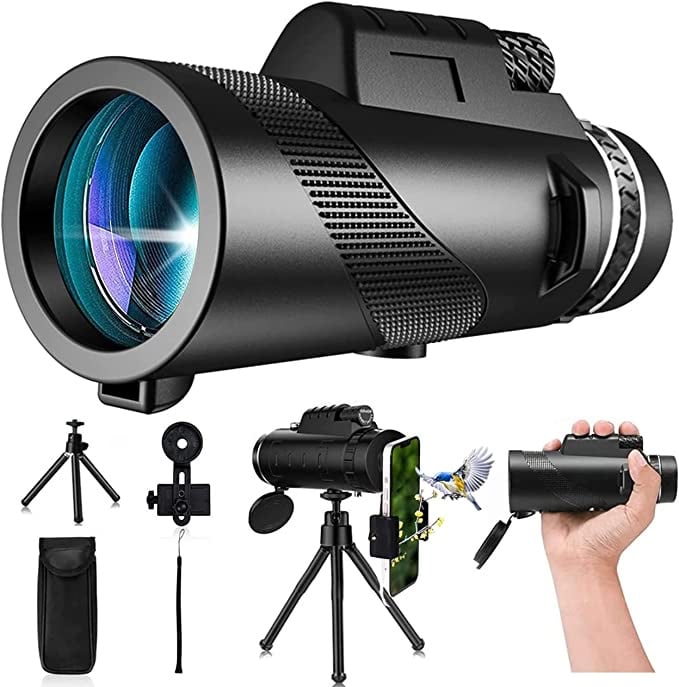 80x100 Monocular-Telescope High Powered for Smartphone Monoculars for Adults Hig