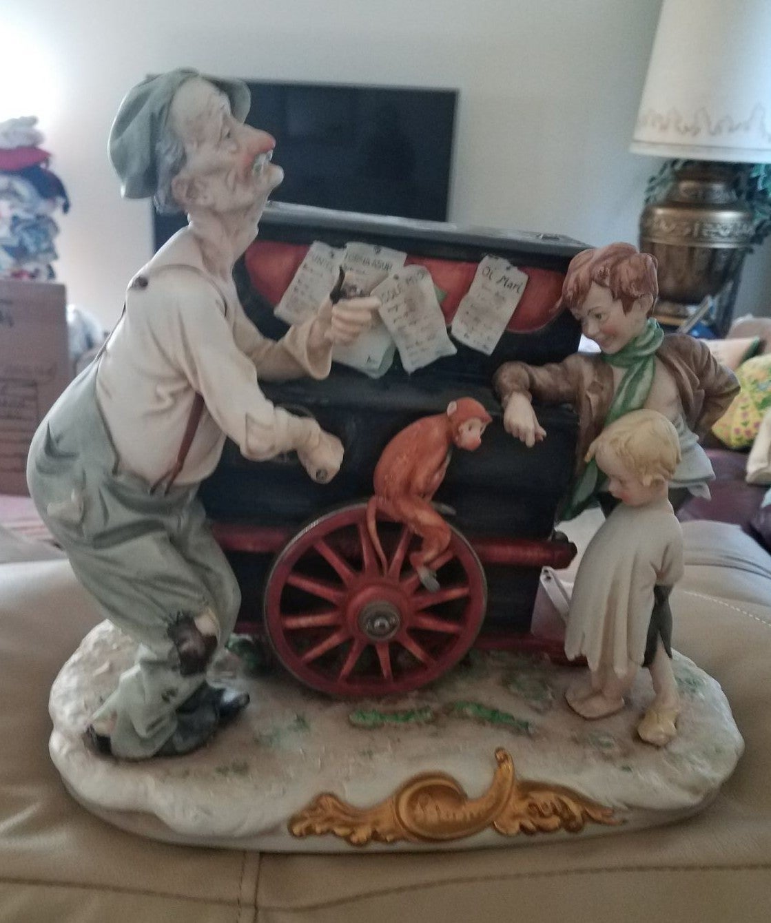 Capodimonte Monkey Grinder Figurine