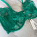 NWT Fleur du Mal Emerald Green Lily Embroidery Bra 36F