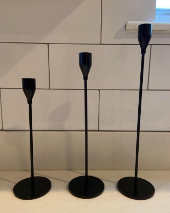 New Matte Black Candle Holders Set of 3 for Taper Candles,Decorative Candlestick