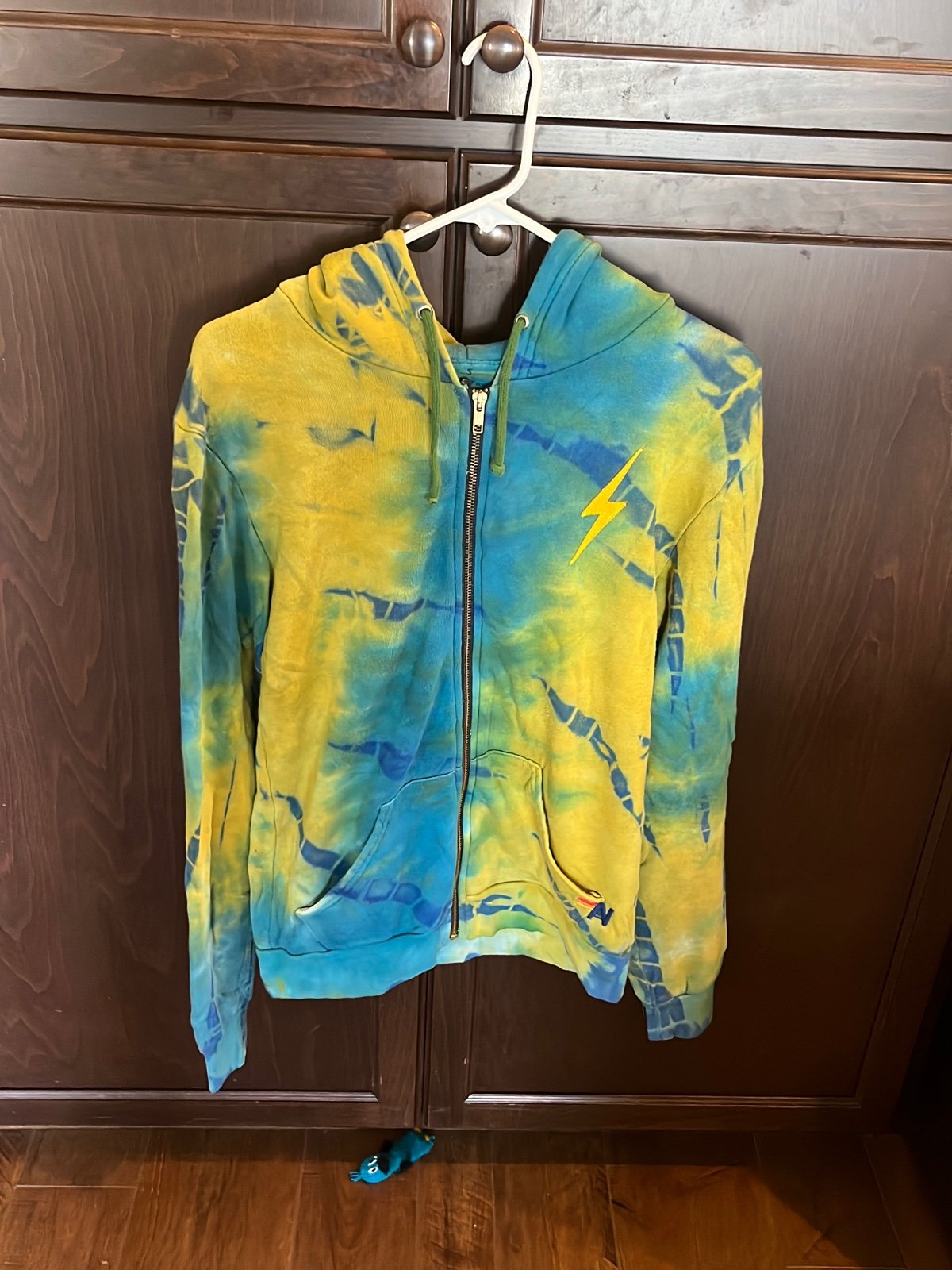 Aviator Nation tie dye lightning bolt hoodie small