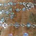 Handmade rosary blue glass/clear crystal