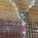 Handmade rosary blue glass/clear crystal