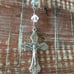Handmade rosary blue glass/clear crystal