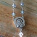 Handmade rosary blue glass/clear crystal