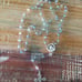 Handmade rosary blue glass/clear crystal