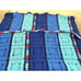 VTG Blue Afghan Crochet Blanket Throw Lap Blue Rainbow Stripes 66x48 EXCELLENT